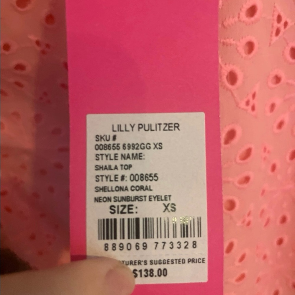 Lilly Pulitzer Pink Puff Sleeve Ruffled Blouse - Picture 3 of 3